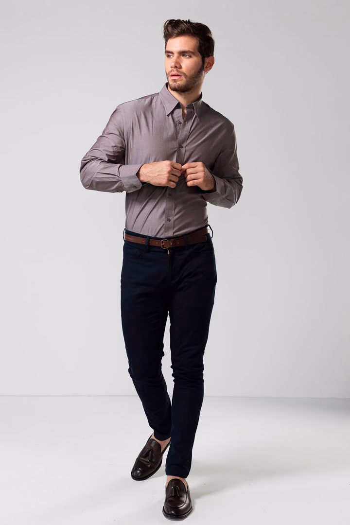 Camisa Algodón Café - Image 3