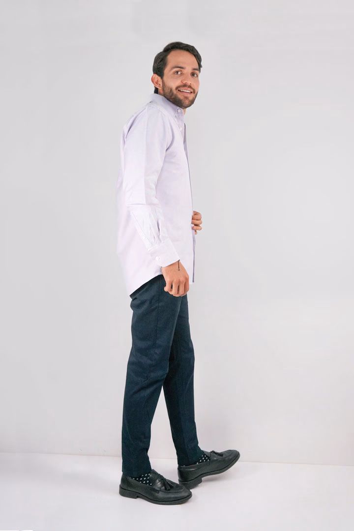 Camisa Oxford Bolsillo Lila - Image 4