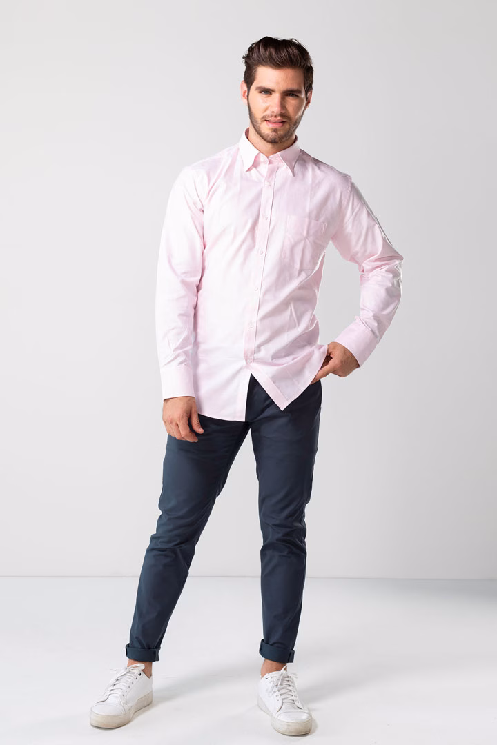 Camisa Oxford Bolsillo Rosada - Image 4